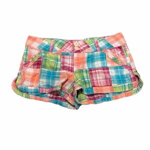 Grane Jeans Y2K Multicolor Plaid Patchwork Low Rise Cotton Shorts - Size 3